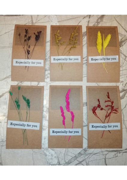 Çiçekli Kartlar Kraft 12'li