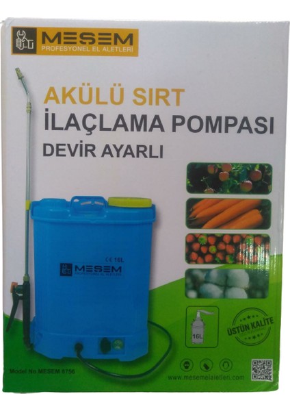 Şarjlı Meşem 16 Litre Ilaçlama Pompası