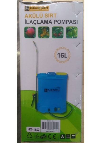 Şarjlı Meşem 16 Litre Ilaçlama Pompası fiyatları