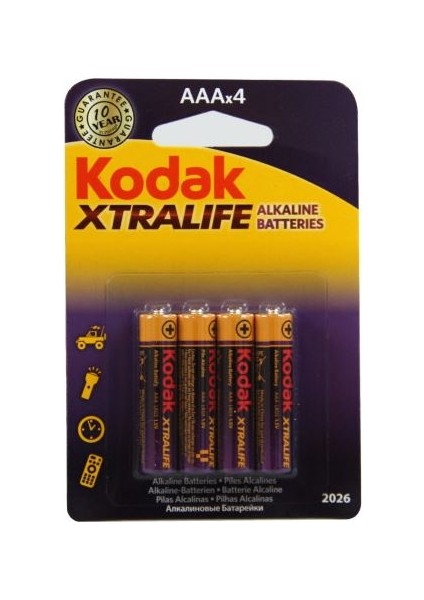 Xtralife Alkalin AAA İnce Pil 4'lü