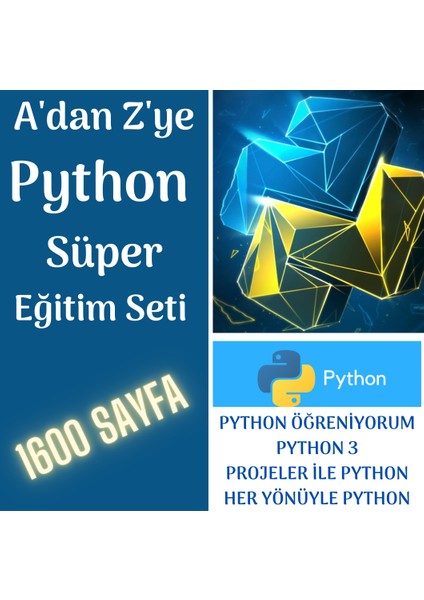 Enine Boyuna Eğitim Python Öğreten Süper Eğitim Seti (4 Süper Kitap)