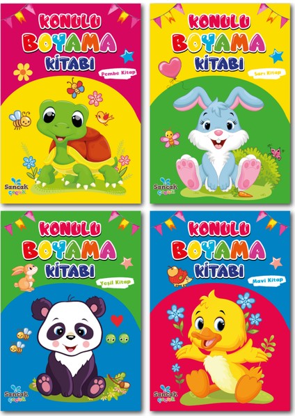 Konulu Boyama Kitabı Seti - 4 Kitap Takım