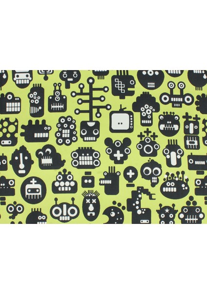 Retro Puf - Dokuma Kumaşlı (Baskı Değildir) - Masif - 40CM x 40CM - Sarı