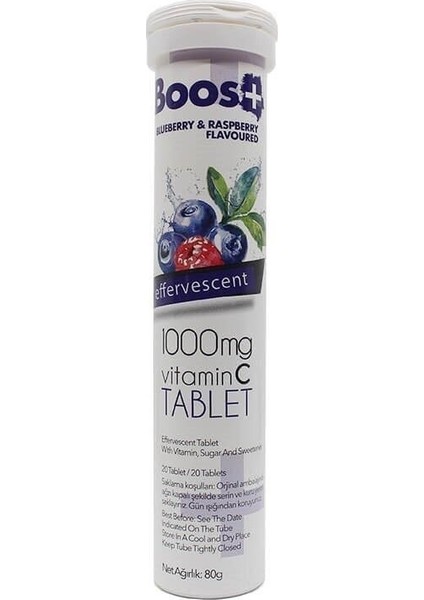1000 Mg Vitamin C 20 Tablet Yaban Mersini-Ahududu