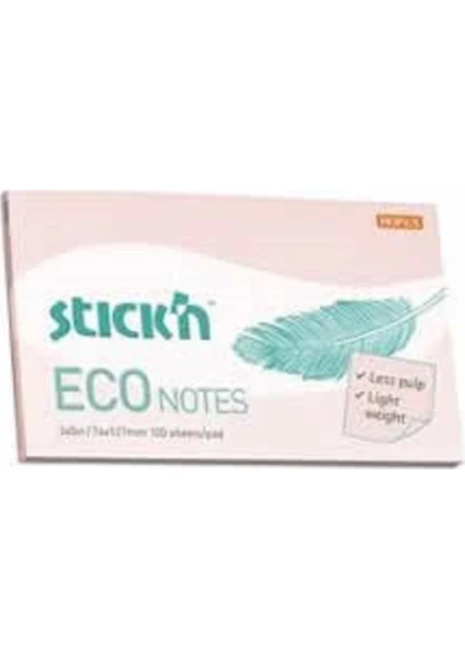 100 Yaprak Stickn Eco Notes Not Kağıdı Pastel Pembe 76 x 127 mm