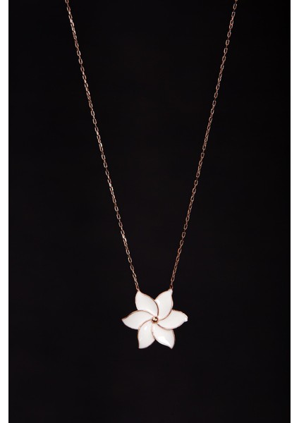 Rüzgar Gülü Mineli Rose Altın Kaplama Kadın Gümüş Kolye 925 Ayar fırsatları