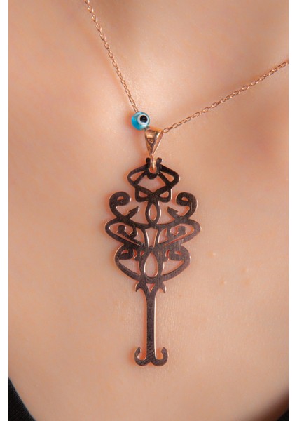 El-Vedüd Yazılı Rose Altın Kaplama Kadın Gümüş Kolye 925 Ayar fiyatları