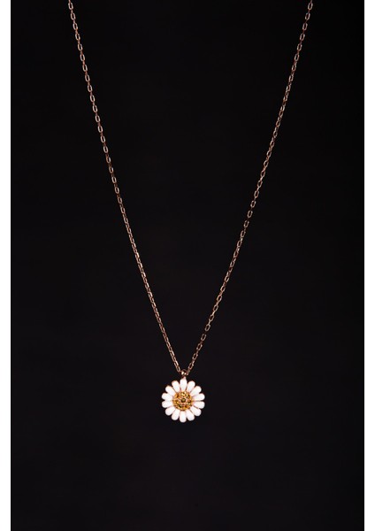 Papatya Mineli Rose Altın Kaplama Kadın Gümüş Kolye 925 Ayar fırsatları