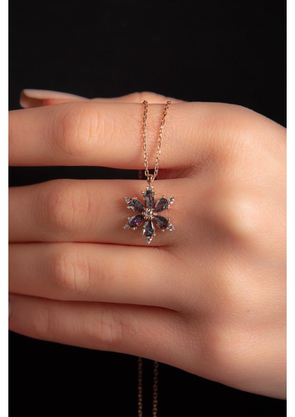 Rose Altın Kaplama Kelebek Kadın Gümüş Kolye 925 Ayar modelleri