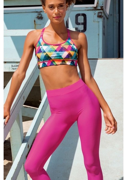 Pembe (Yoga-Fıtness-Pilates-Koşu) Sporcu Tayt Alt Üst Takım