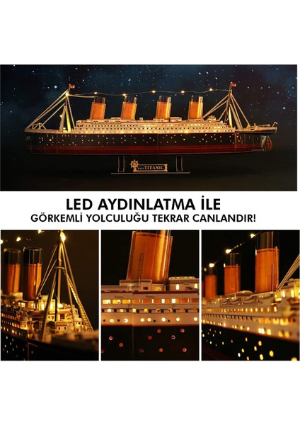 Cubic Fun Titanic LED Işıklı 3D Puzzle