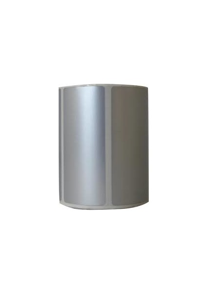 Silver Mat Barkod Etiketi 20 x 40 Yanyana 5'li Rulo Da 4000'LIK Sarım 4 Rulo 16000 Sarım