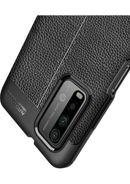 Xiaomi Redmi Note 9 4g Kılıf Niss Silikon Deri Görünümlü+Nano Glass Siyah modelleri