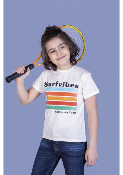 Erkek Çocuk Surfvibes Baskılı T-Shirt
