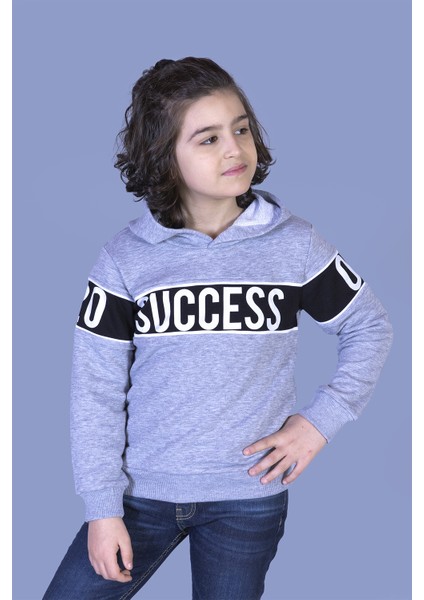 Erkek Çocuk Cepli Success Baskılı Sweeatshirt