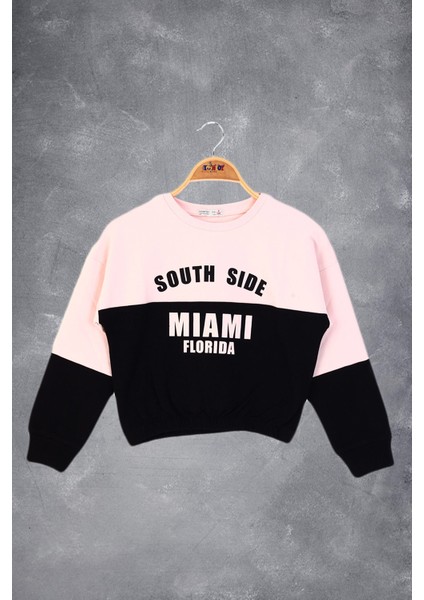 Kız Çocuk Mıamı Baskılı Sweatshirt