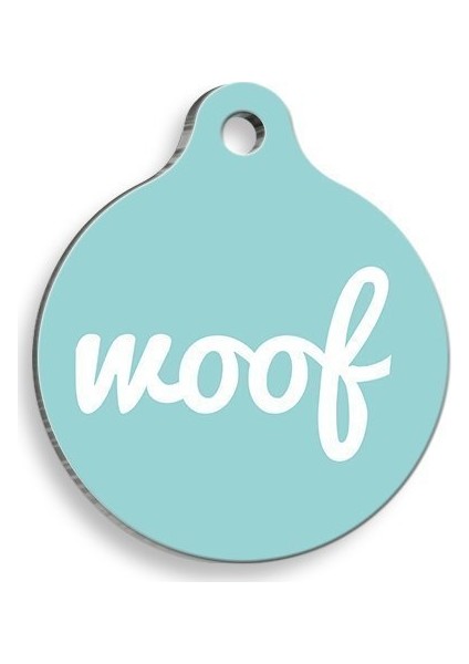 Mavi Woof Yuvarlak Köpek Künyesi