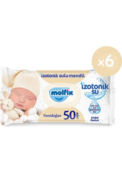 Izotonik Sulu Islak Mendil Yenidoğan 50'li x 6 Paket