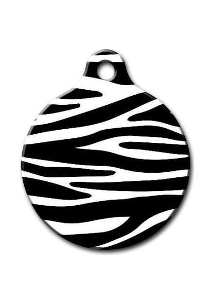 Zebra Desenli Yuvarlak Kedi Köpek Künyesi