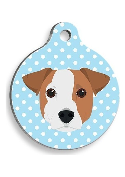 Irklara Özel Seri Puantiyeli Jack Russel Yuvarlak Köpek Künyesi
