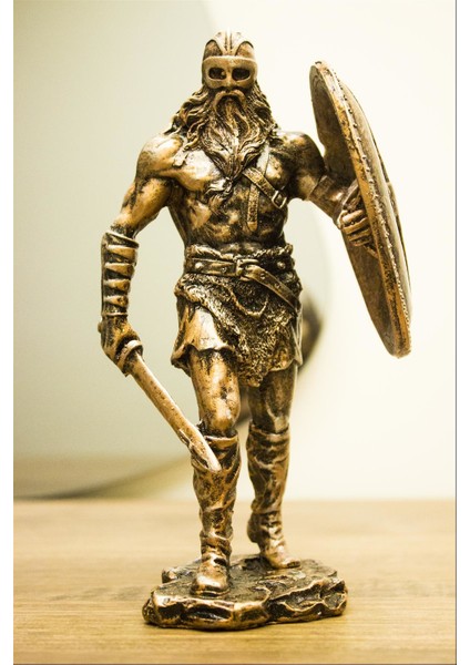 Kuzeyli Savaşçı Viking Biblo Bronz Özel Tasarım Heykel Ev Dekor