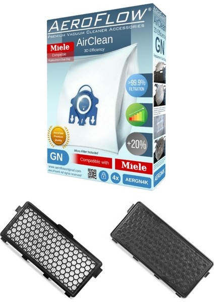 Miele S5211& S8310 Hepa Filtre + 4 Adet Gn Toz Torbası