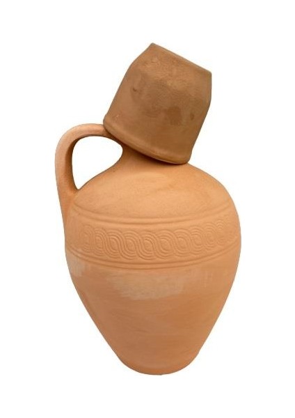 Toprak Testi Sırsız Bardaklı 25 cm
