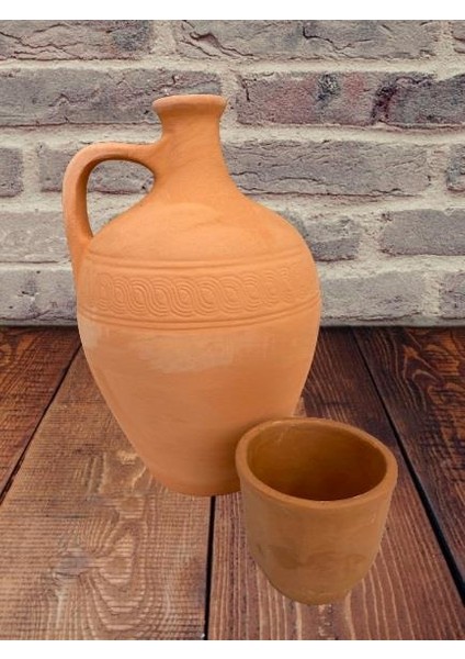 Toprak Testi Sırsız Bardaklı 25 cm fiyatları