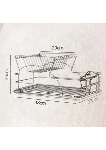 Home Iki Katlı Tabaklık Bulaşıklık Mat Siyah KB009S