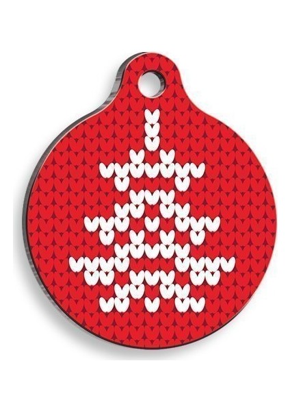 Christmas Serisi Pixel Tree Yuvarlak Kedi ve Köpek Künyesi