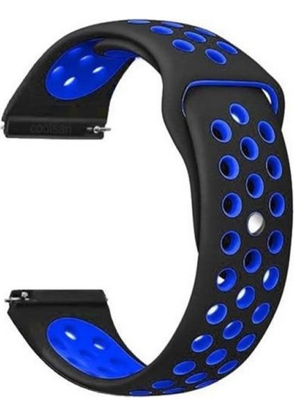Amazfit Gtr Lite 47mm Kordon Delikli Çift Renk Silikon- Mavi