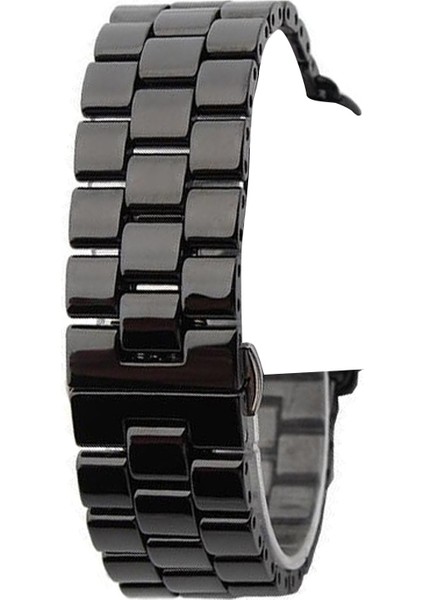 Apple Watch Uyumlu 4 5 40mm Kordon Parlak Seramik Kaplama Metal Siyah
