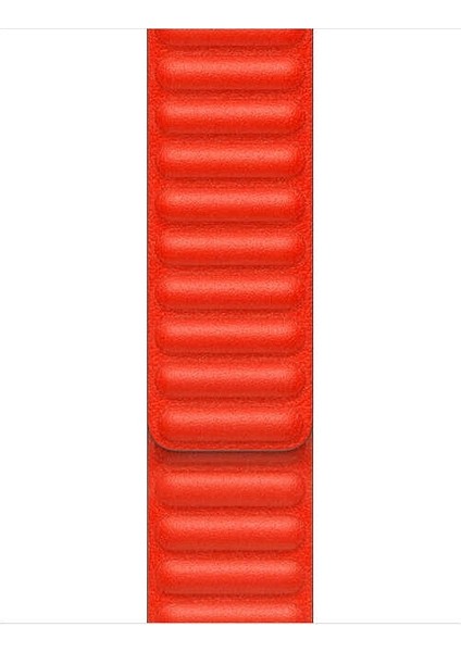 Apple Watch Uyumlu 6 44mm Kordon Deri Mıknatıslı Gizli Mıknatıslı Kırmızı