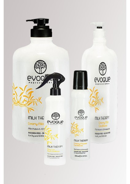 Milk Therapy 2800 ml + Evoque Milk Thrapy Krem 1000 ml + Köpük + Bakım Spreyı