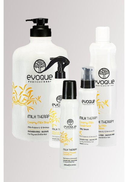Milk Therapy 2800 ml + Evoque Milk Thrapy Krem 1000 ml + Köpük + Serum