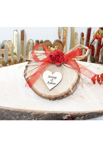 30 Adet Ahşap Isimlikli Doğal Ağaç Magnet