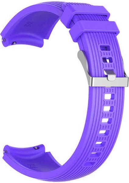 Oppo Watch 46mm Kordon Silikon Kançalı Ayarlanabilir Mor