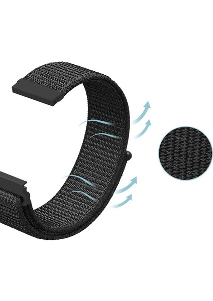 Samsung Galaxy Gear S3 46mm Kılıf Kumaş Cırtcırt Kordon Velcro Pembe