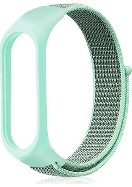 Xiaomi Mi Band 5 Kordon Kumaş Cırtcırt Kordon Velcro Turkuaz