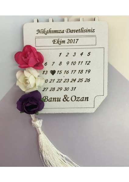 30 Adet Ahşap Takvim Nikah Şekeri