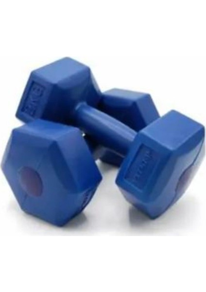 Fitness Spor Dumbell Ağırlık Seti 1 kg Köşeli Plastik