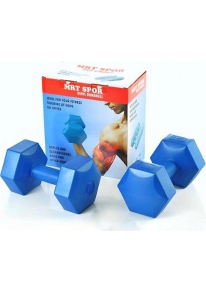 Fitness Spor Dumbell Ağırlık Seti 1 kg Köşeli Plastik