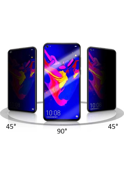 Oppo A72 Privacy Gizlilik Filtreli Hayalet Cam Siyah