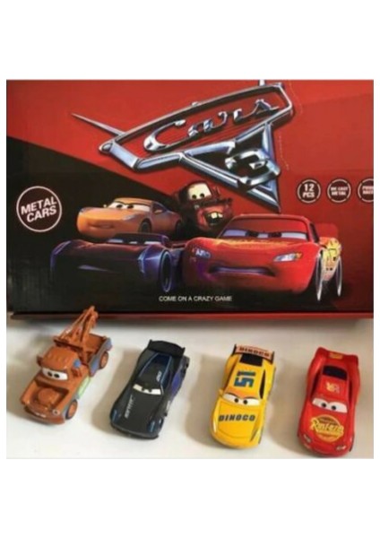 Cars Şimşek Mcqueen Mater Oyuncak Arabalar 4'lü Set