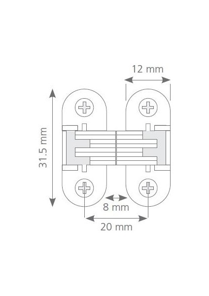 Plastik Oval Masa Menteşesi Zamak Gövde (2 Adet)