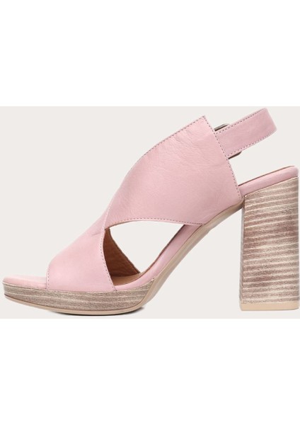 Gül Kurusu Deri Kadın Topuklu Sandalet modelleri