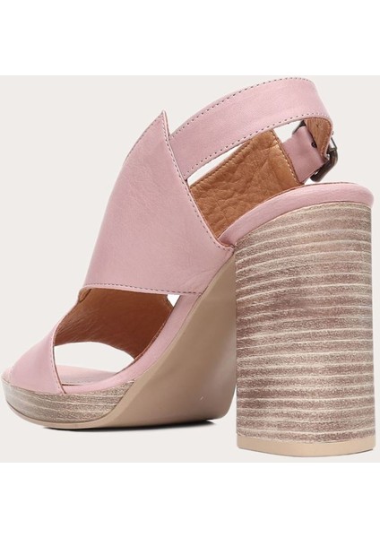 Gül Kurusu Deri Kadın Topuklu Sandalet fırsatları