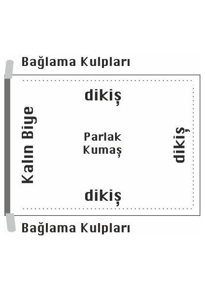 Kelime-I Tevhid Flaması Bayrağı 50 x 75 cm Siyah