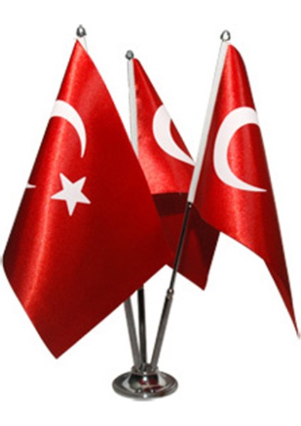 Türk Masa Bayrağı Üçlü Direkli Takım