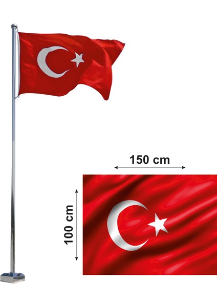 Türk Bayrağı Tek Kat Raşel Kumaş 100 x 150 cm